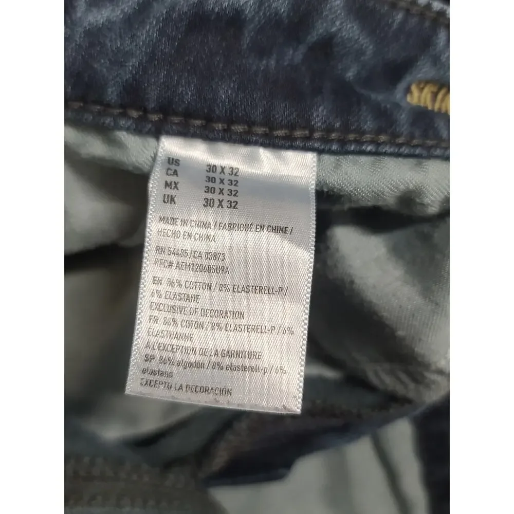 American Eagle Outfitters Men's 360 Extreme Flex Skinny Jeans Blue Size 30x32